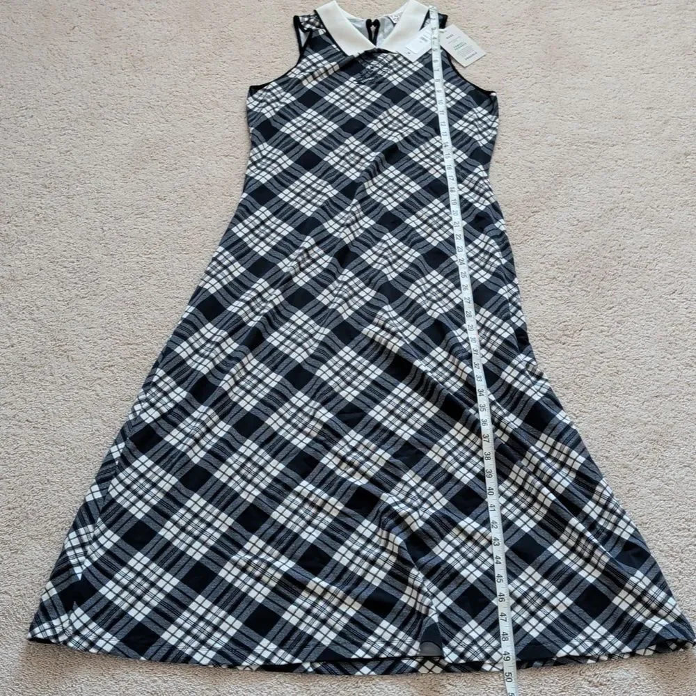 NWT Tommy Icons Tommy Hilfiger Plaid Midi Polo Dress Size L